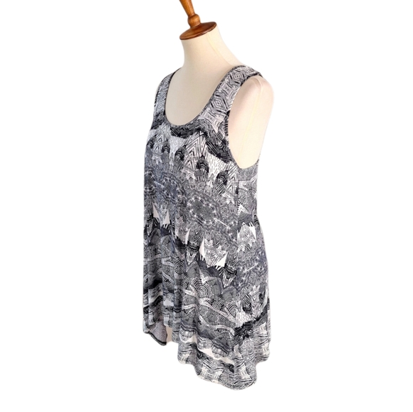 WESTON WEAR x ANTHRO Asymmetric Tunic Tank Top Black Ivory L - Picture 2 of 8
